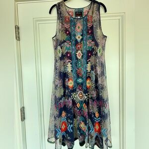 Johnny Was Colorful Geometric Mini Dress